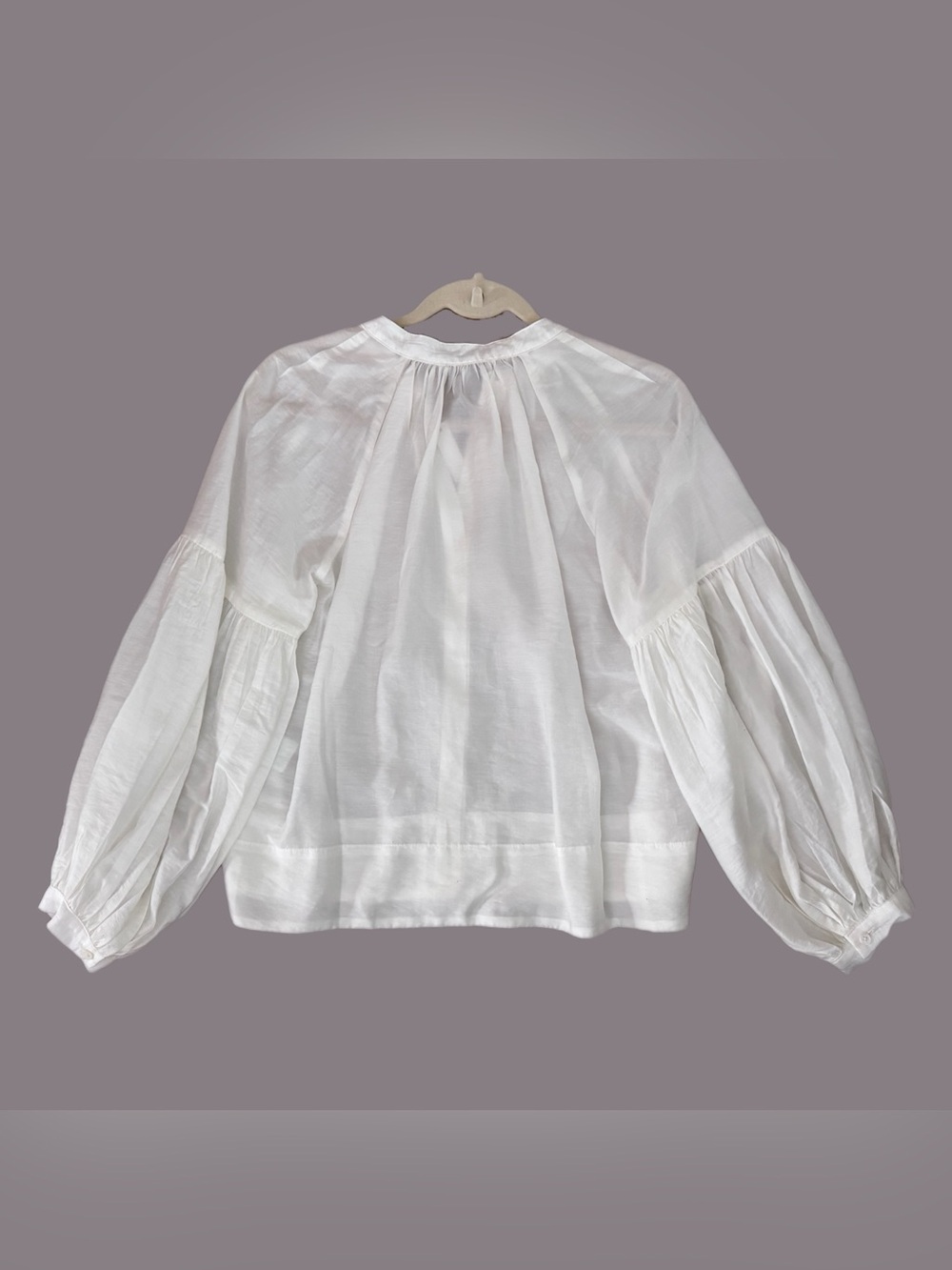 MADEWELL Ivory Button Front Blouse Lyocell Top Pleated Women’s Size Small Shirt - Picture 4 of 11